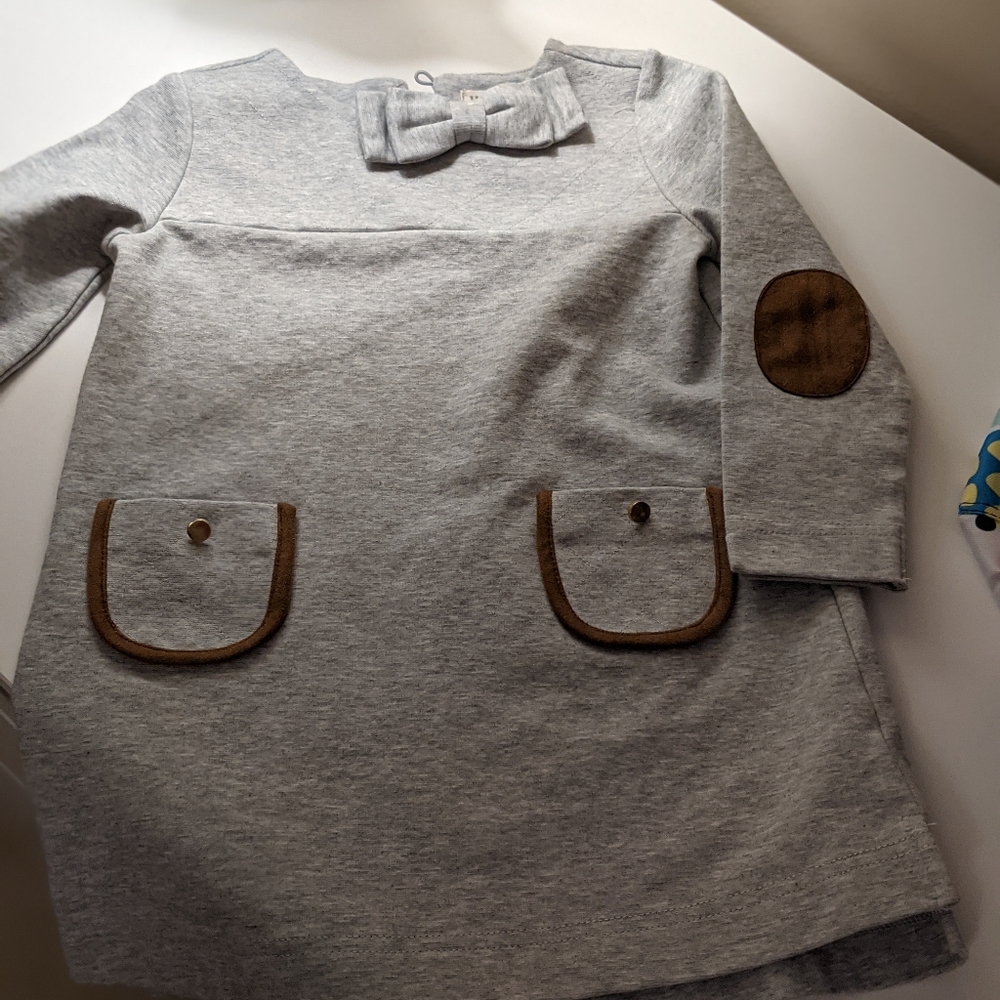 Gray and Brown Kids Formal Dress
